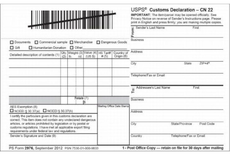 Printing Customs Declaration Forms, Entry and Exit of Passengers procurement