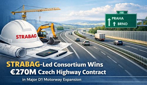 STRABAG-Led Consortium Wins €270M Czech Highway Contract in Major D1 Motorway...