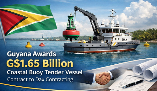 Guyana Awards G$1.65 Billion Coastal Buoy Tender Vessel Contract to Dax Contracting
