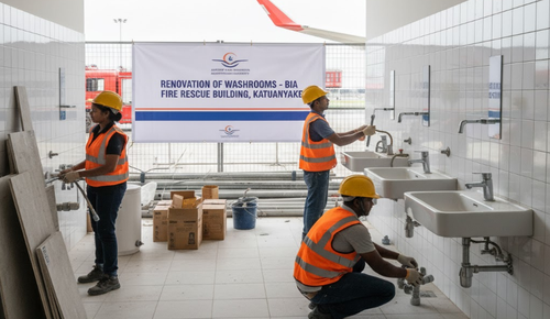 Sri Lanka Awards LKR 49.86 Million Contract for Renovation of Washrooms at BIA Fire Rescue Building