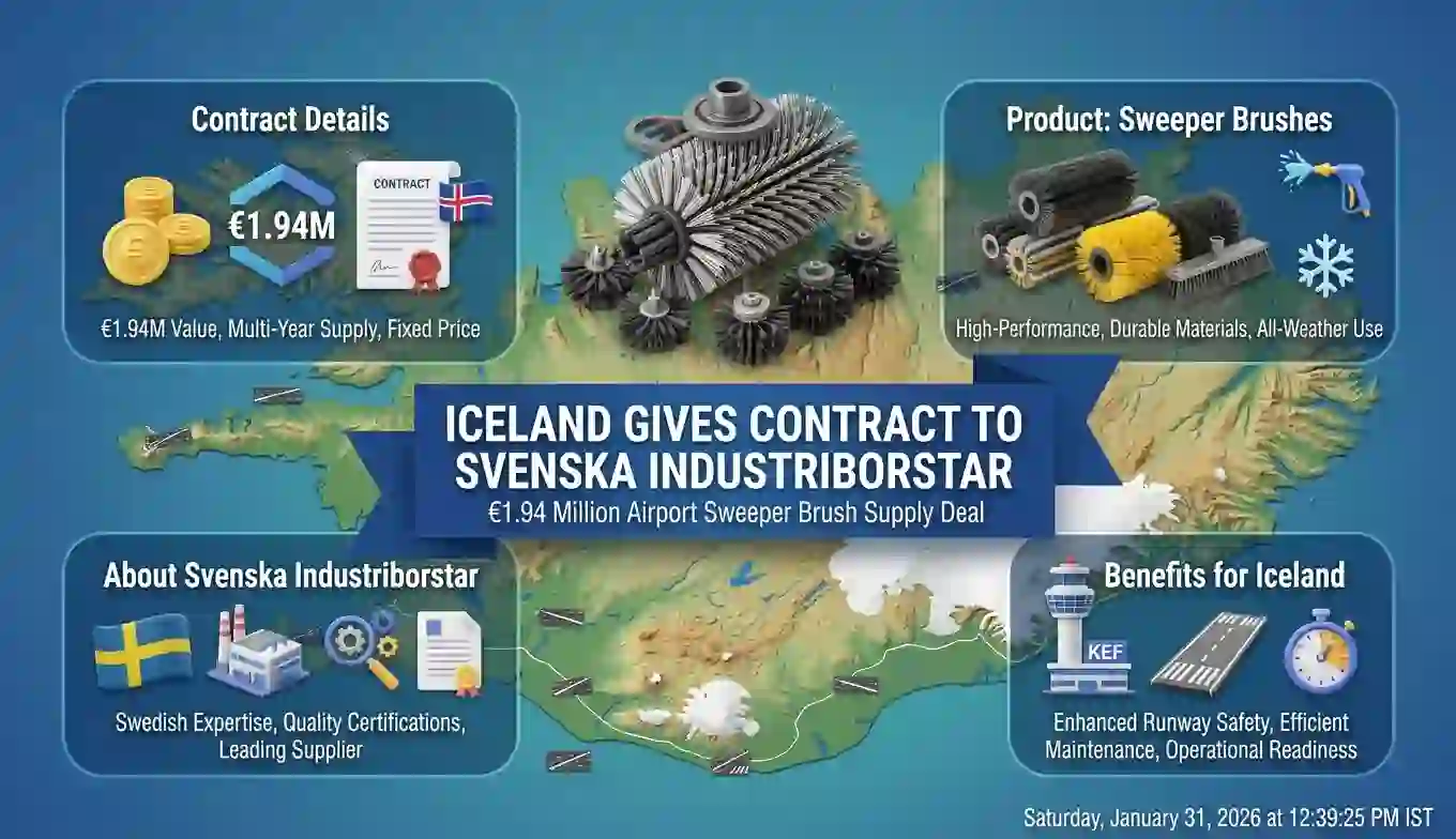 Iceland Gives Svenska Industriborstar a €1.94 Million Contract for Airport Sweeper Brush Supply