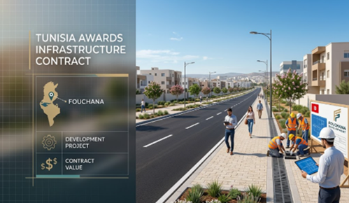 Tunisia Awards Road, Sidewalk and Drainage Infrastructure Contract Under Fouchana Development